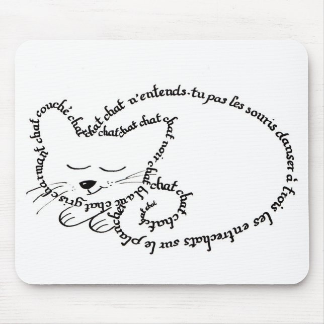 Cat sleeping, charming cat mouse mat (Front)