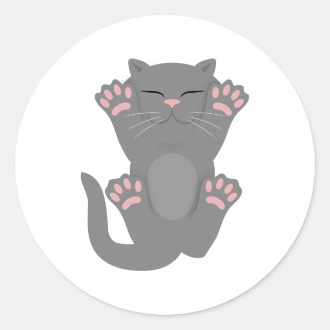 Cat Sleeping Classic Round Sticker (Front)