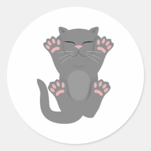 Cat Sleeping Classic Round Sticker