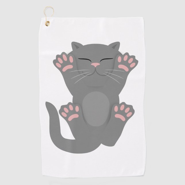 Cat Sleeping Golf Towel (Front)