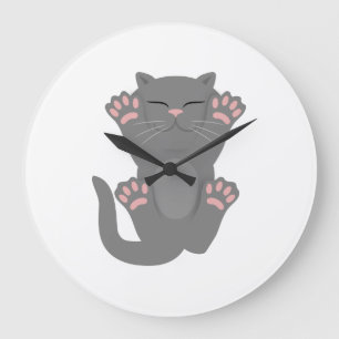 Cat Sleeping Large Clock