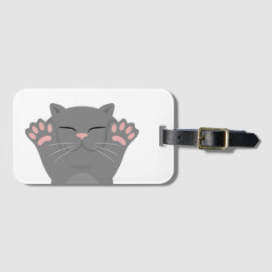 cat sleeping luggage tag