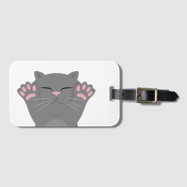 cat sleeping luggage tag (Front Horizontal)
