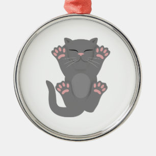 cat sleeping metal tree decoration