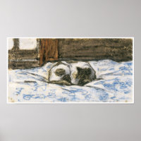 Cat Sleeping on a Bed by Claude Monet