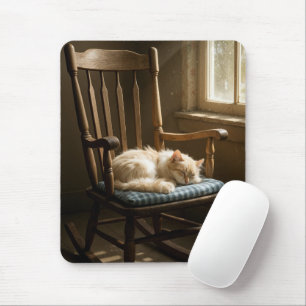 Cat Sleeping On a Rocking Chair Mouse Mat