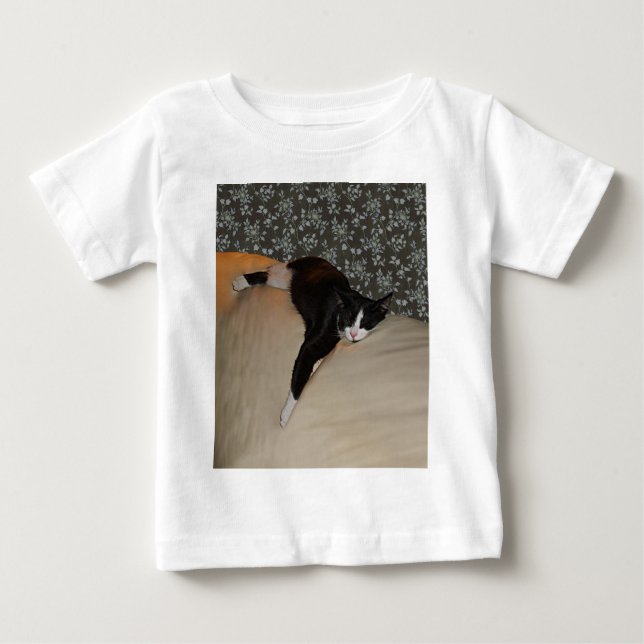 Cat Sleeping on top of Couch Infant T-Shirt (Front)
