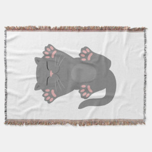 Cat Sleeping Throw Blanket