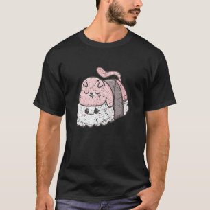 Cat Sleeps on a Sushi Sleepy Sushi Japanese Food T-Shirt