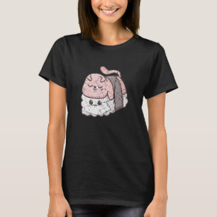 Cat Sleeps on a Sushi Sleepy Sushi Japanese Food T-Shirt