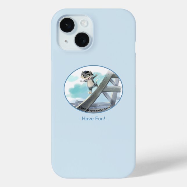 Cat Slides Eiffel Tower – Paris Fun Iphone Case (Back)