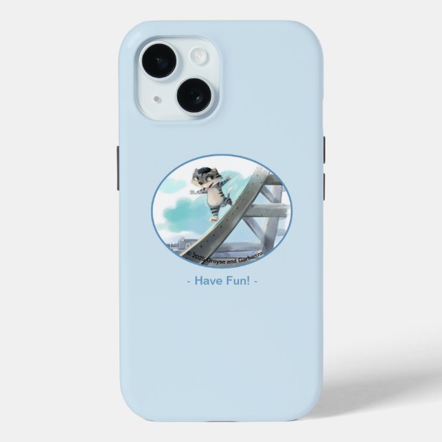 Cat Slides Eiffel Tower – Paris Fun Tough Case (Back)