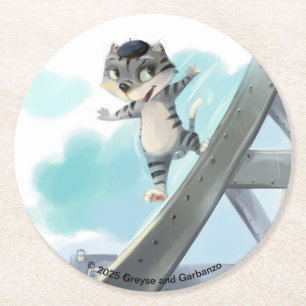 Cat Slides Eiffel Tower – Paris Paper Coasters (6)