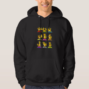 Cat Sloth Yoga Poses Sports Gymnastics Ohm Heartbe Hoodie