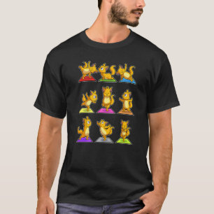 Cat Sloth Yoga Poses Sports Gymnastics Ohm Heartbe T-Shirt