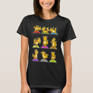 Cat Sloth Yoga Poses Sports Gymnastics Ohm Heartbe T-Shirt