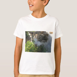 Cat Smelling a Plant T-Shirt