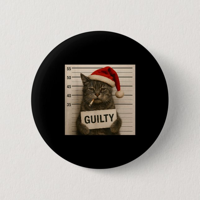 Cat Smoking Cigarette Christmas Funny Meme Cat  6 Cm Round Badge (Front)