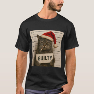Cat Smoking Cigarette Christmas Funny Meme Cat T-Shirt