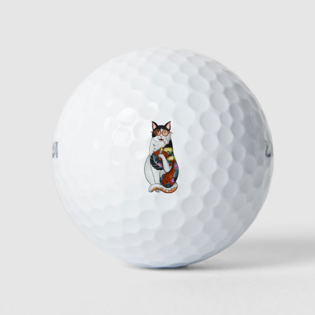 cat smoking golf balls (Front)