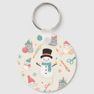 Cat Snowman Keychains