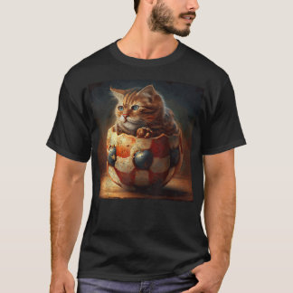 Cat Soccer Apple Pie  T-Shirt
