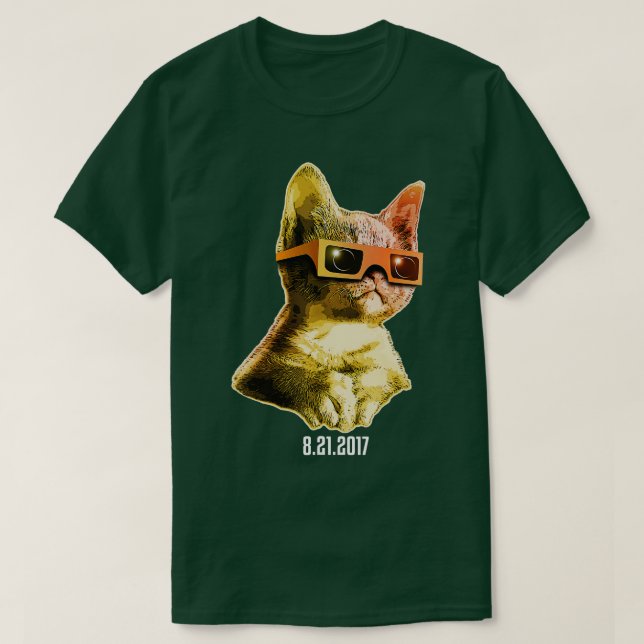 Cat  Solar Eclipse  2017 Solar Eclipse Glasses  T-Shirt (Design Front)