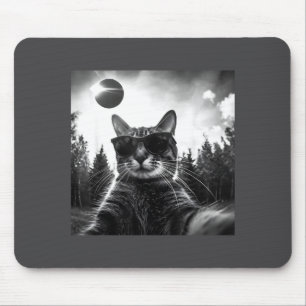 Cat Solar Eclipse 2024 Funny Totality Meme Retro C Mouse Mat