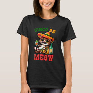 Cat Sombrero Cinco De Mayo Funny Mexican Food Mexi T-Shirt