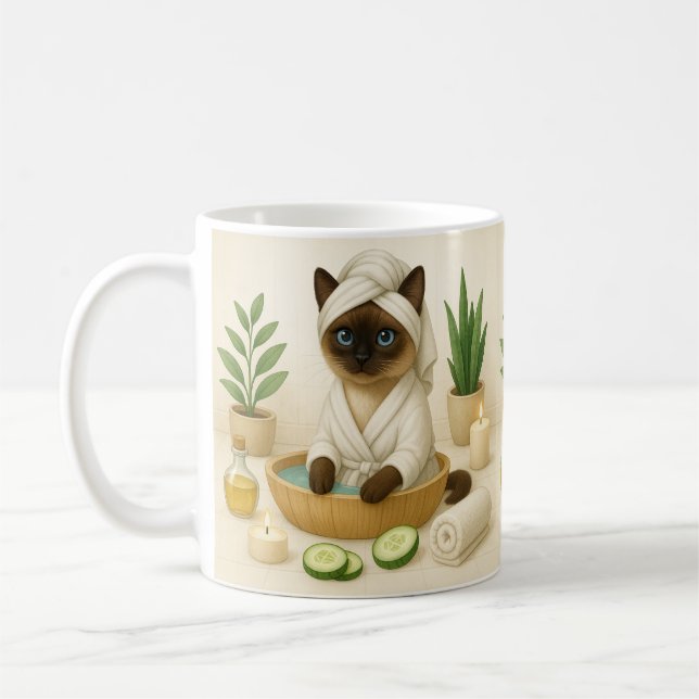 Cat  Spa Themed for Cat Lovers Coffee Mug (Left)