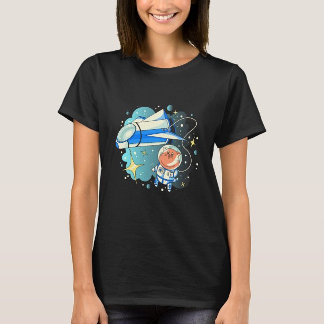cat space jet T-Shirt (Front)