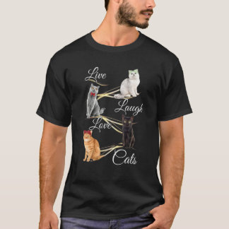 Cat Spirit Animal Live Laugh Love Cats Inspiration T-Shirt