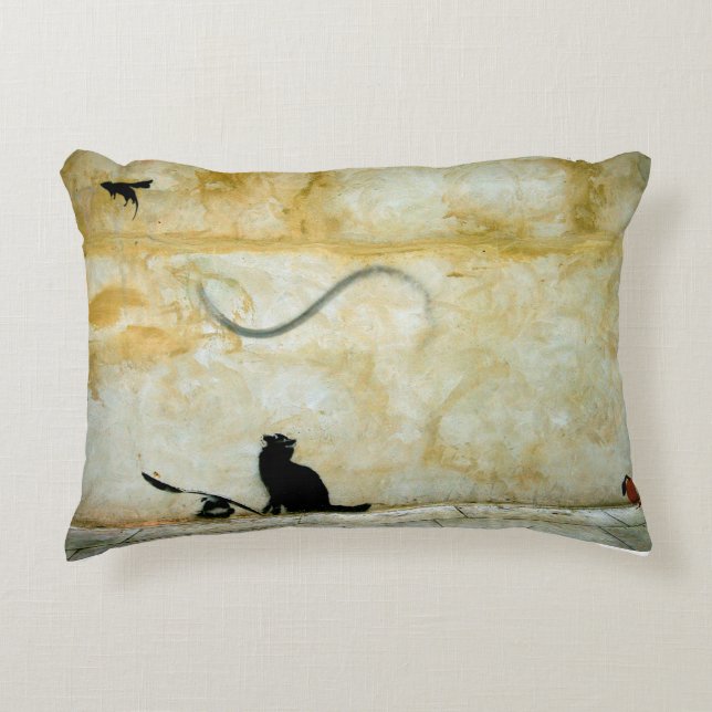 Cat, Spoon and Mischief  Decorative Cushion (Front)