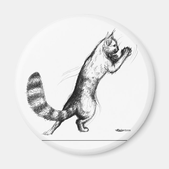 Cat Springing2 Magnet (Front)