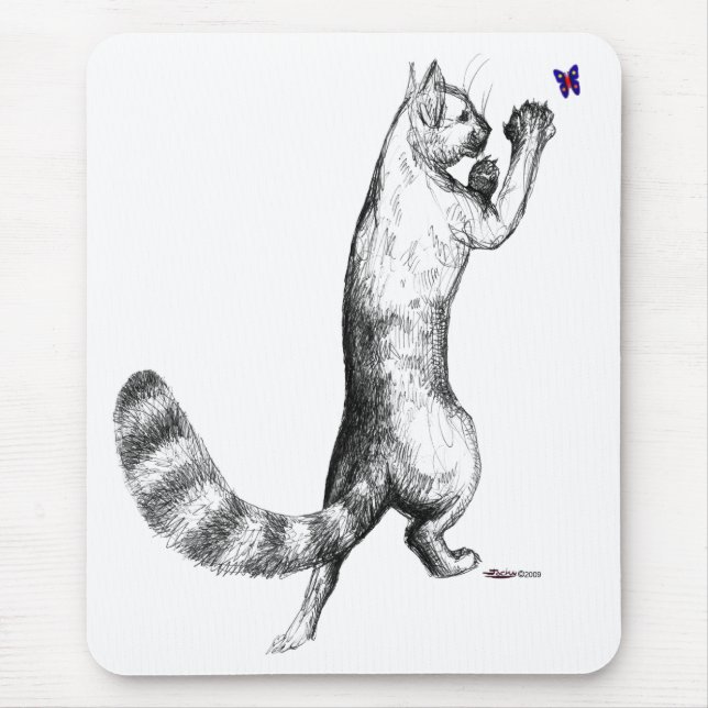 Cat Springing Mouse Mat (Front)