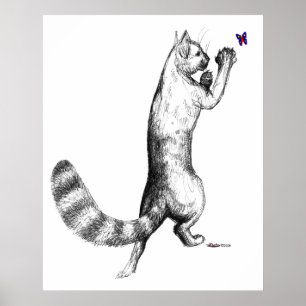 Cat Springing Poster