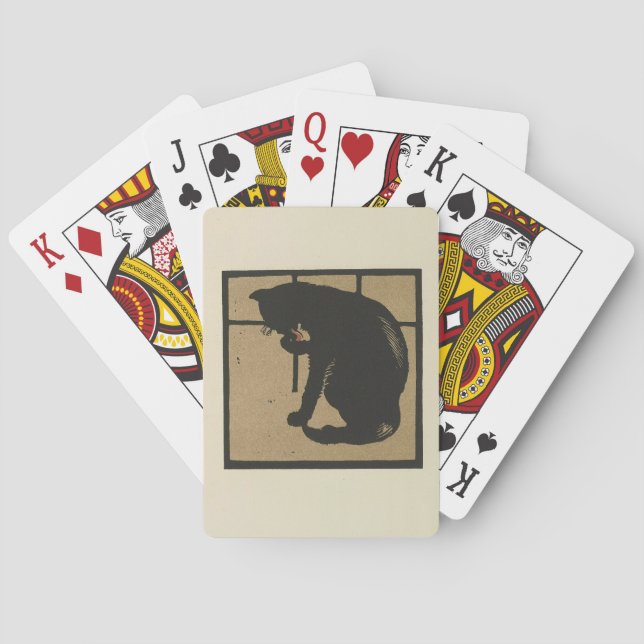 Cat - Square Animals Illustration Playing Cards (Back)