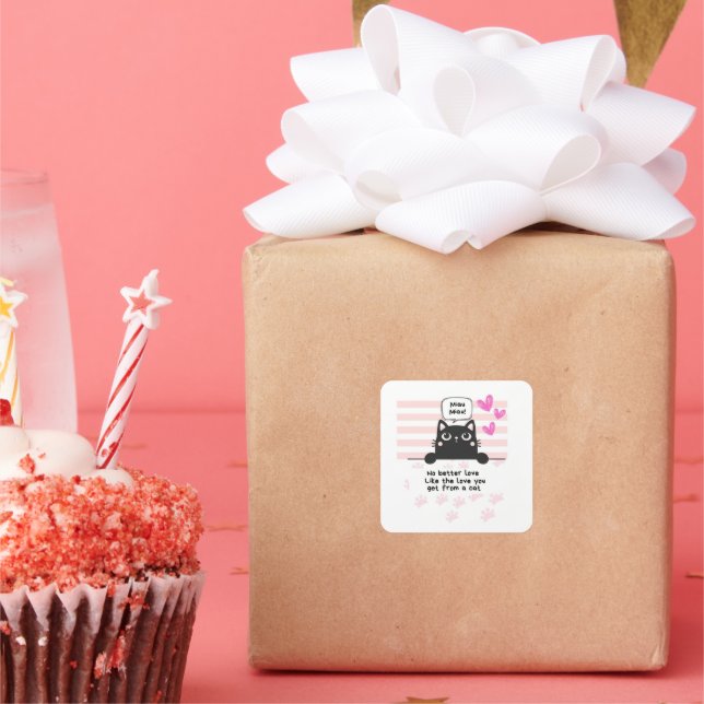 Cat Square Sticker (Party)