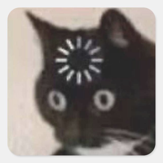 cat square sticker (Front)