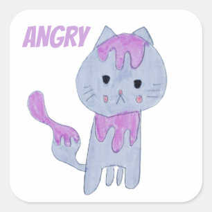 CAT SQUARE STICKER