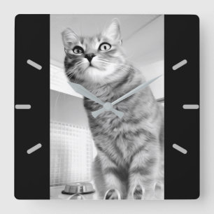 Cat Square Wall Clock