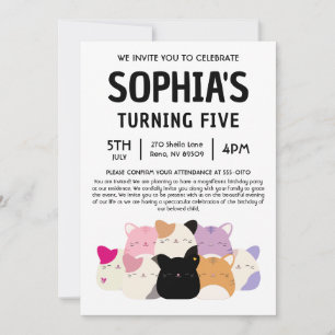 Cat Squishmallow Birthday Party Invitation