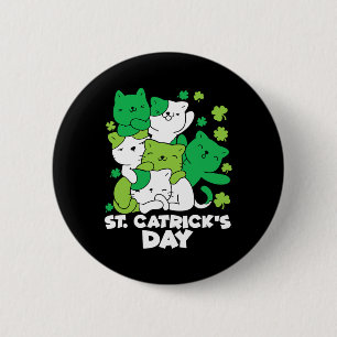 Cat St. Patrick's Day Cat Leprechaun Happy St Catr 6 Cm Round Badge