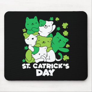 Cat St. Patrick's Day Cat Leprechaun Happy St Catr Mouse Mat
