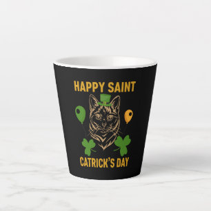 Cat St. Patrick's Day for Cat Lover Latte Mug