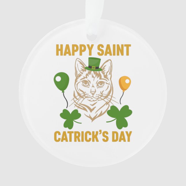 Cat St. Patrick's Day for Cat Lover Ornament (Front)