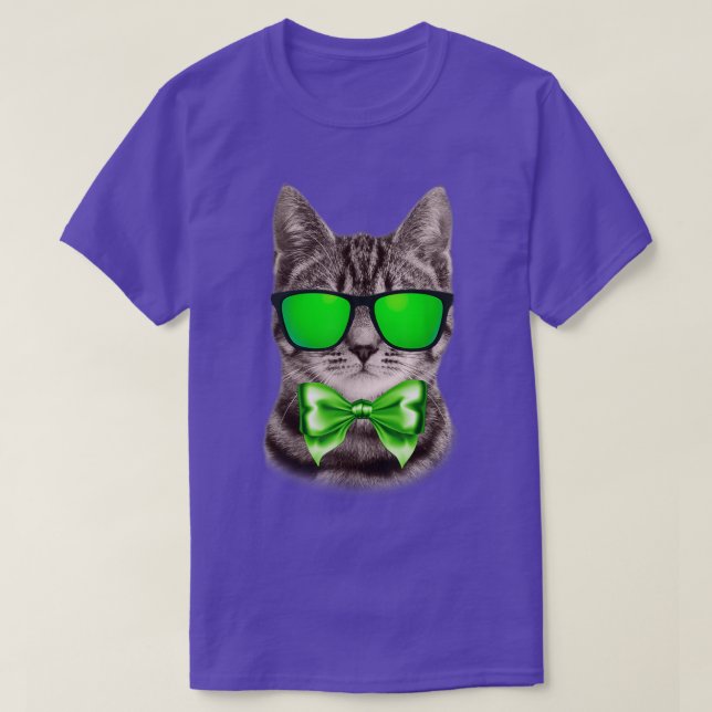 Cat St Patricks Day Kitty Kitten Lovers Sunglasses T-Shirt (Design Front)