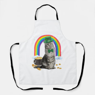 Cat St Patricks Day Leprechaun Costume Shamrock Gi Apron