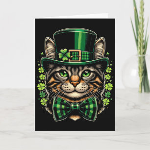 Cat St Patricks Day Men Women Kids Happy St Catric Card