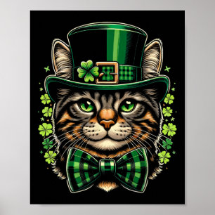 Cat St Patricks Day Men Women Kids Happy St Catric Poster